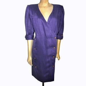 Ungaro Parallele 80's Puff Double-Breast Dress